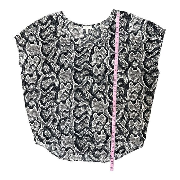 Joie 100% Silk Joann Oversized Sleeveless Top Gray Black Caviar Size L Flowy - Picture 3 of 7